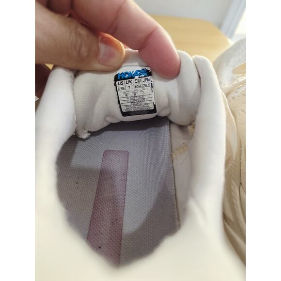 Hoka One One Clifton 8 Womens Size 8.5 Cream Athletic Running Shoes Sneakers - Picture 9 of 9